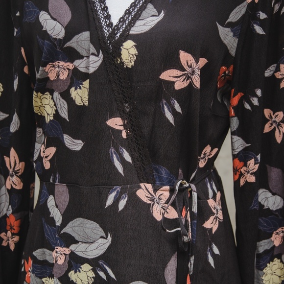 Astr Black A-Line Wrap Dress - Picture 3 of 5